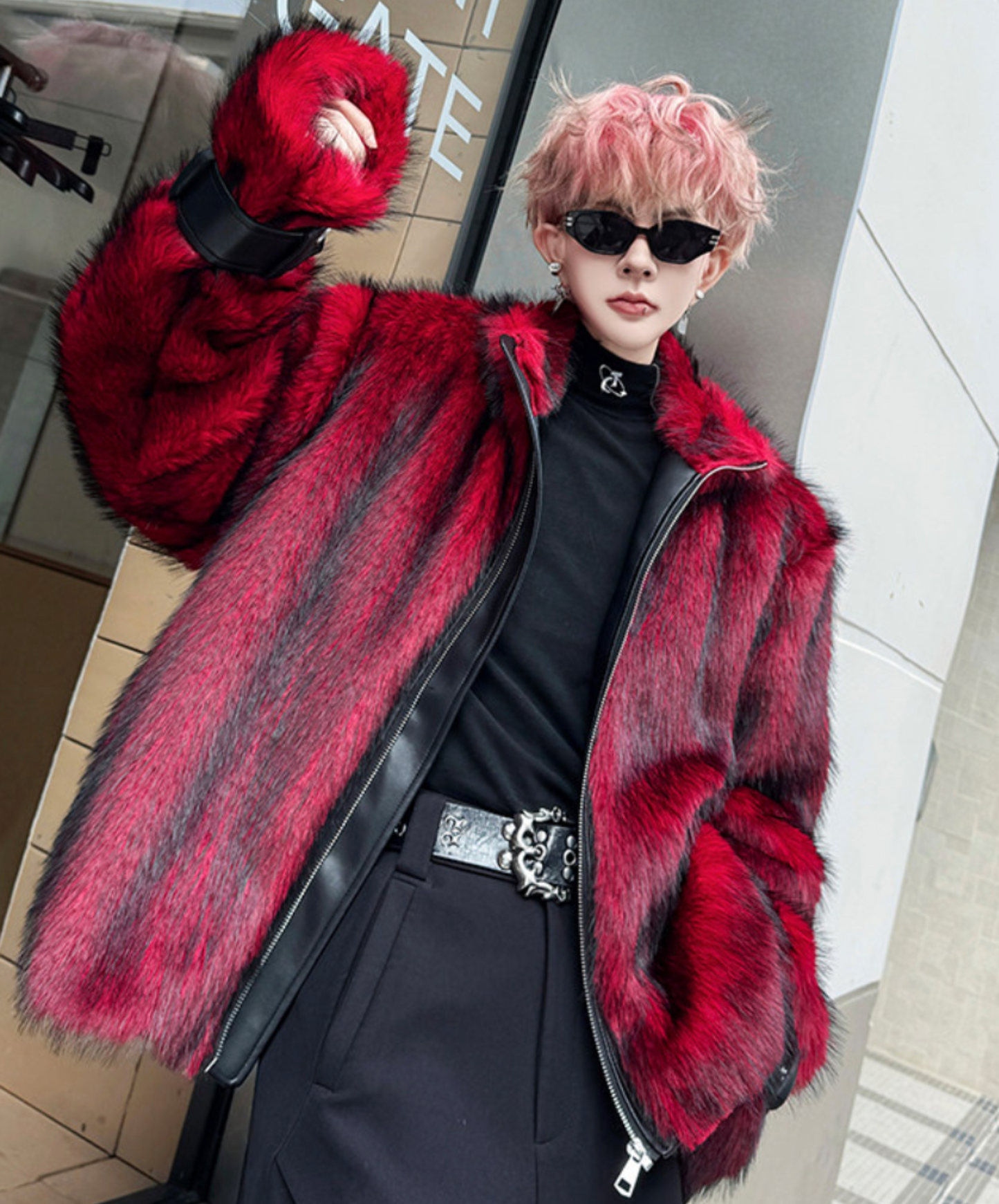 wolf-style fake fur jacket EN2618