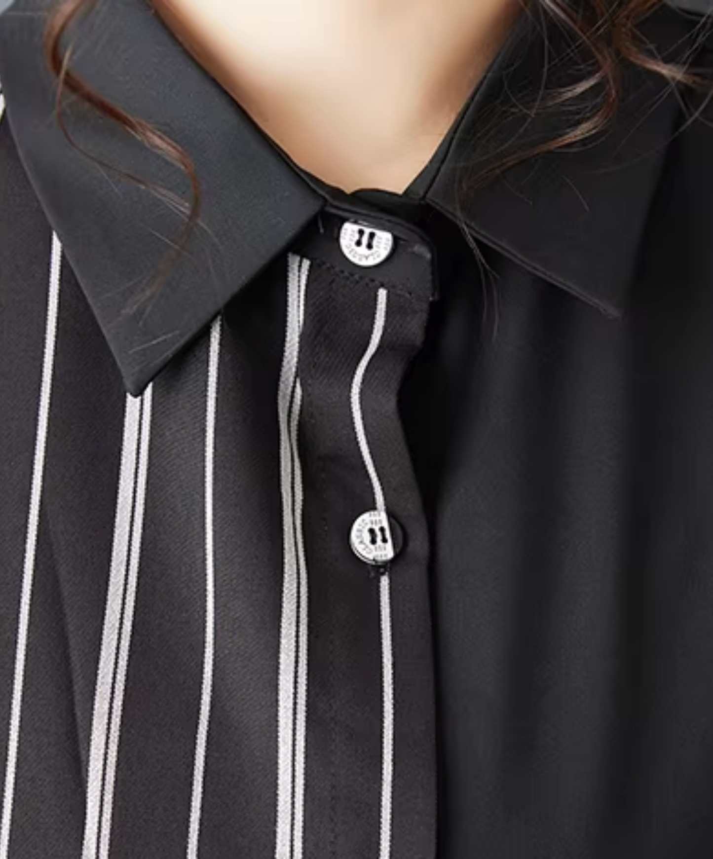 dark striped patchwork mid-length shirt EN2797