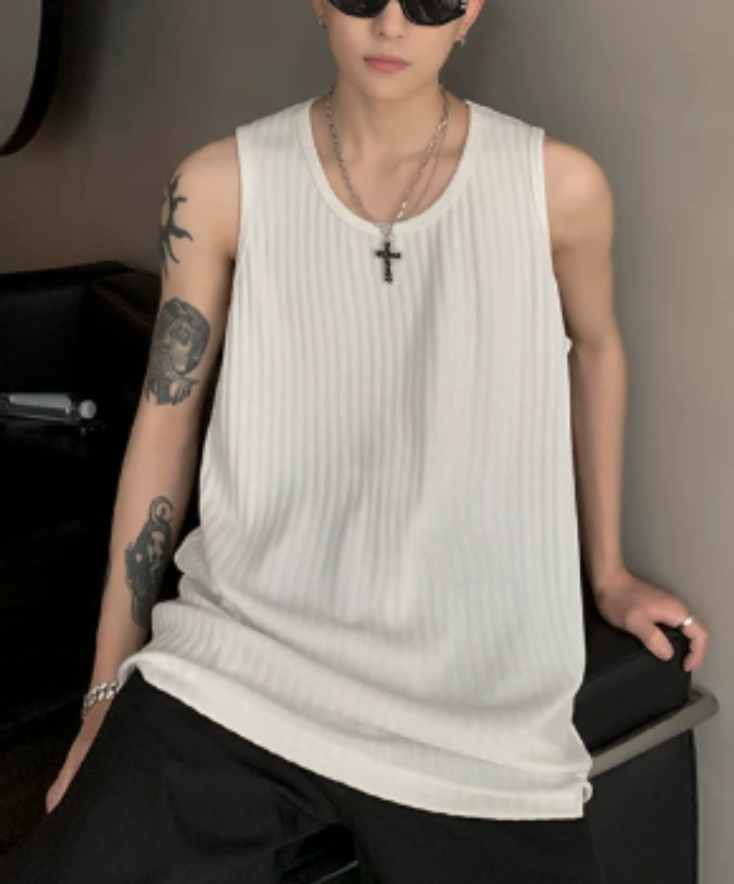 simple rib tank top EN2936