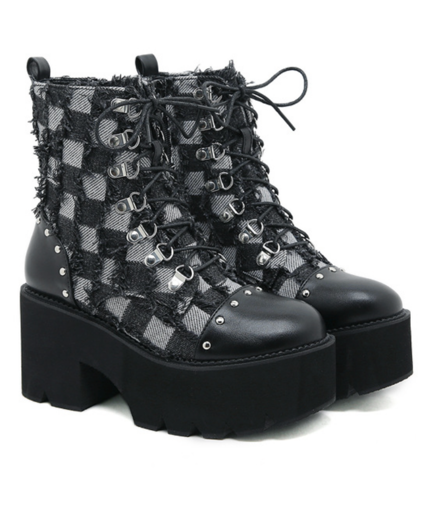 monochrome check boots EN2609