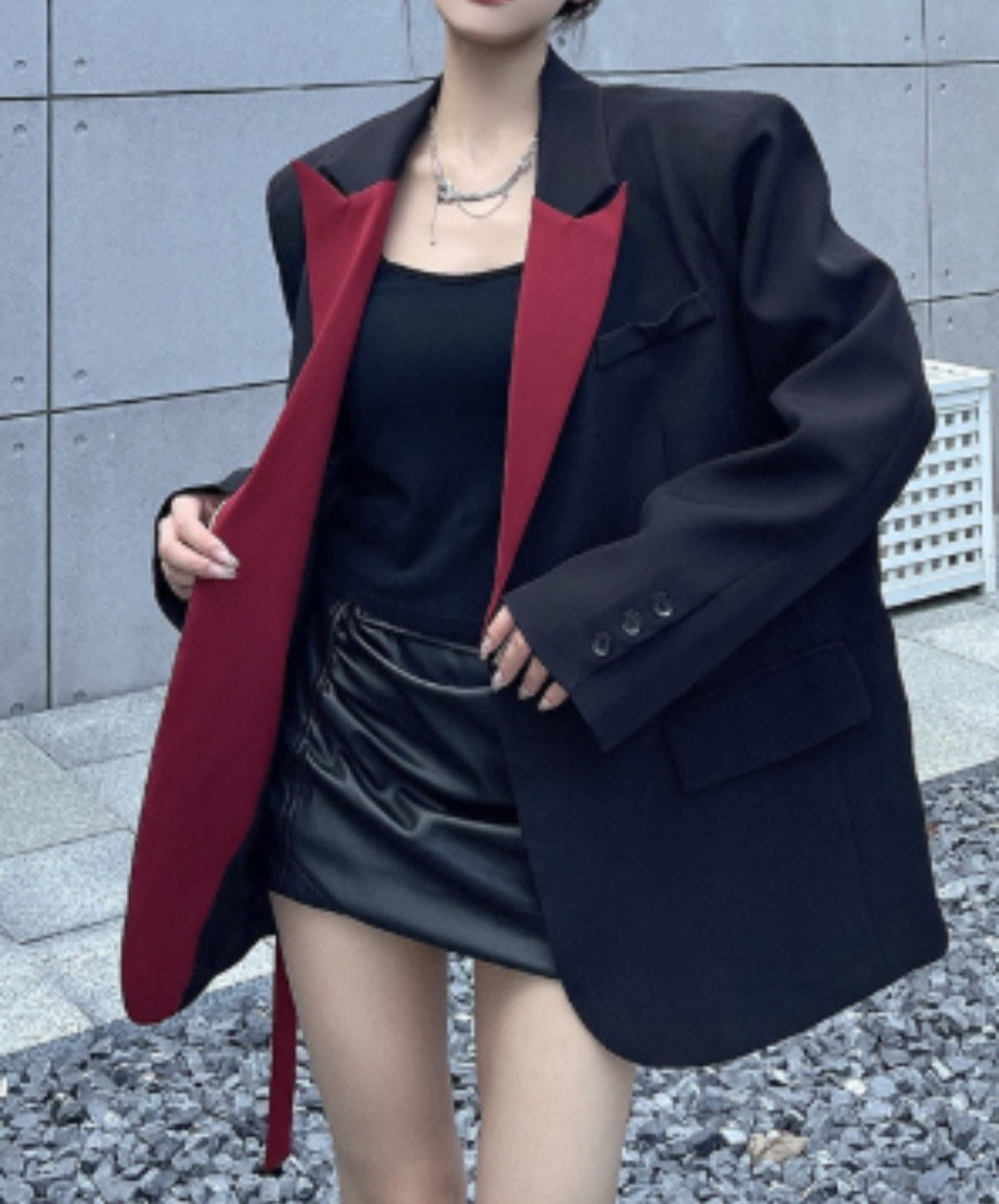 oversized fit with color-blocking jacket EN3165