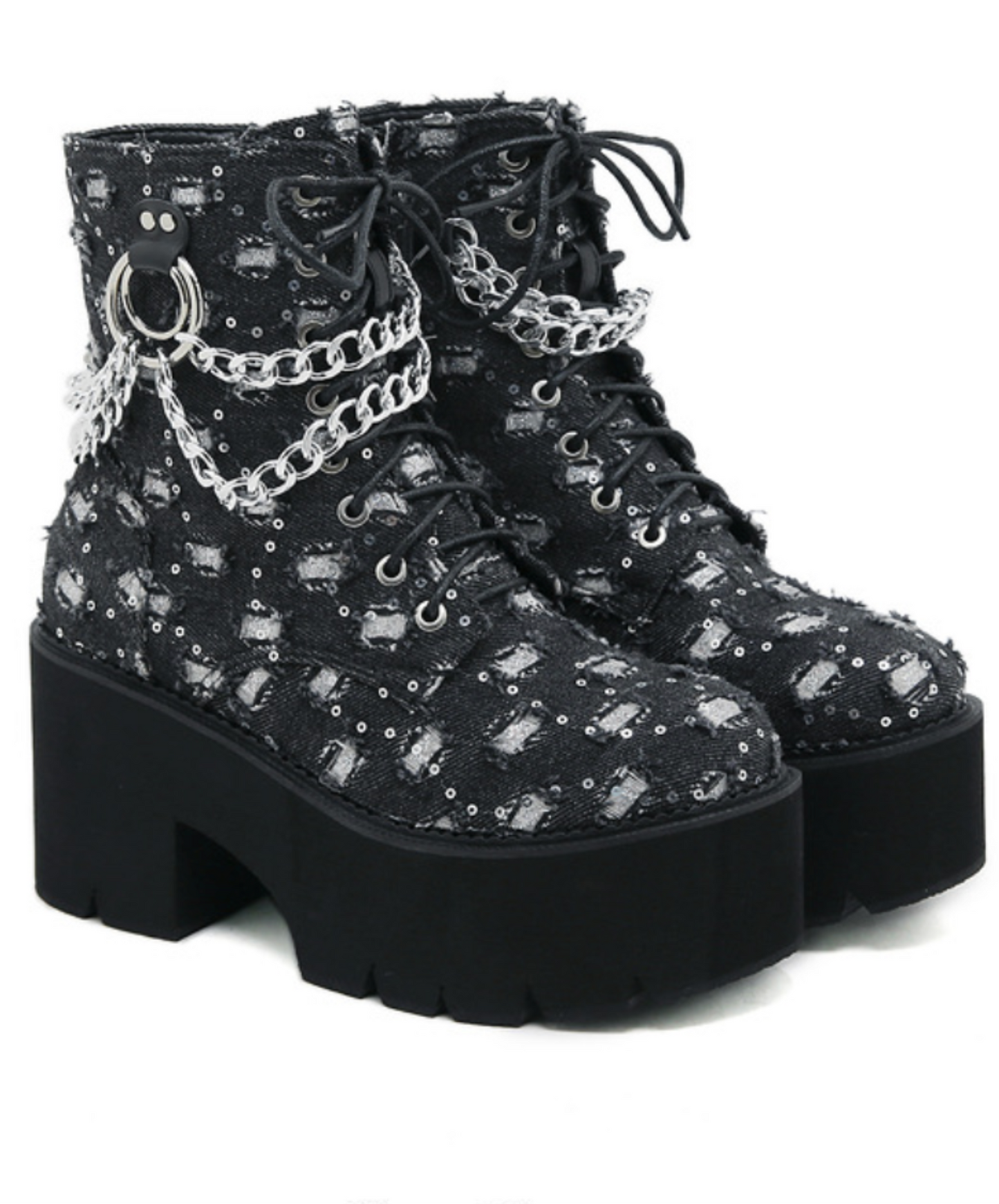 square hole ring chain boots EN2611
