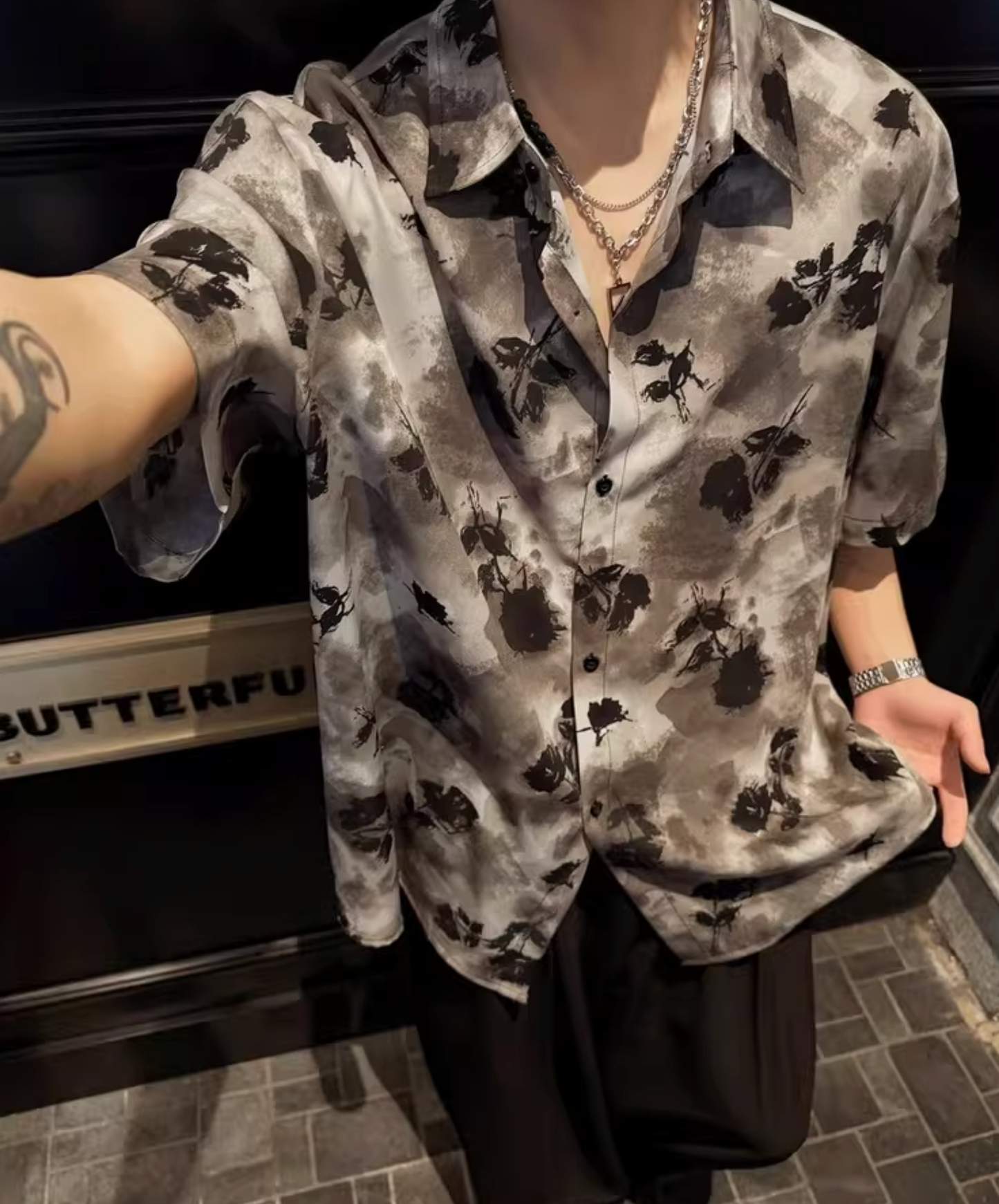 retro floral tie-dye shirt EN2791
