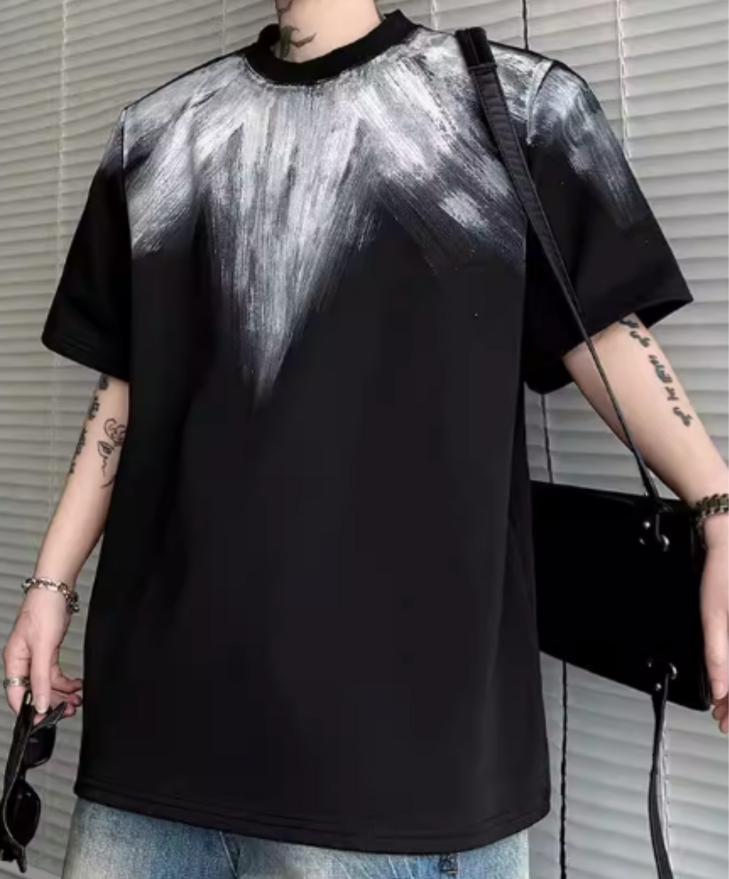 radial pattern short sleeves t-shirt EN2824