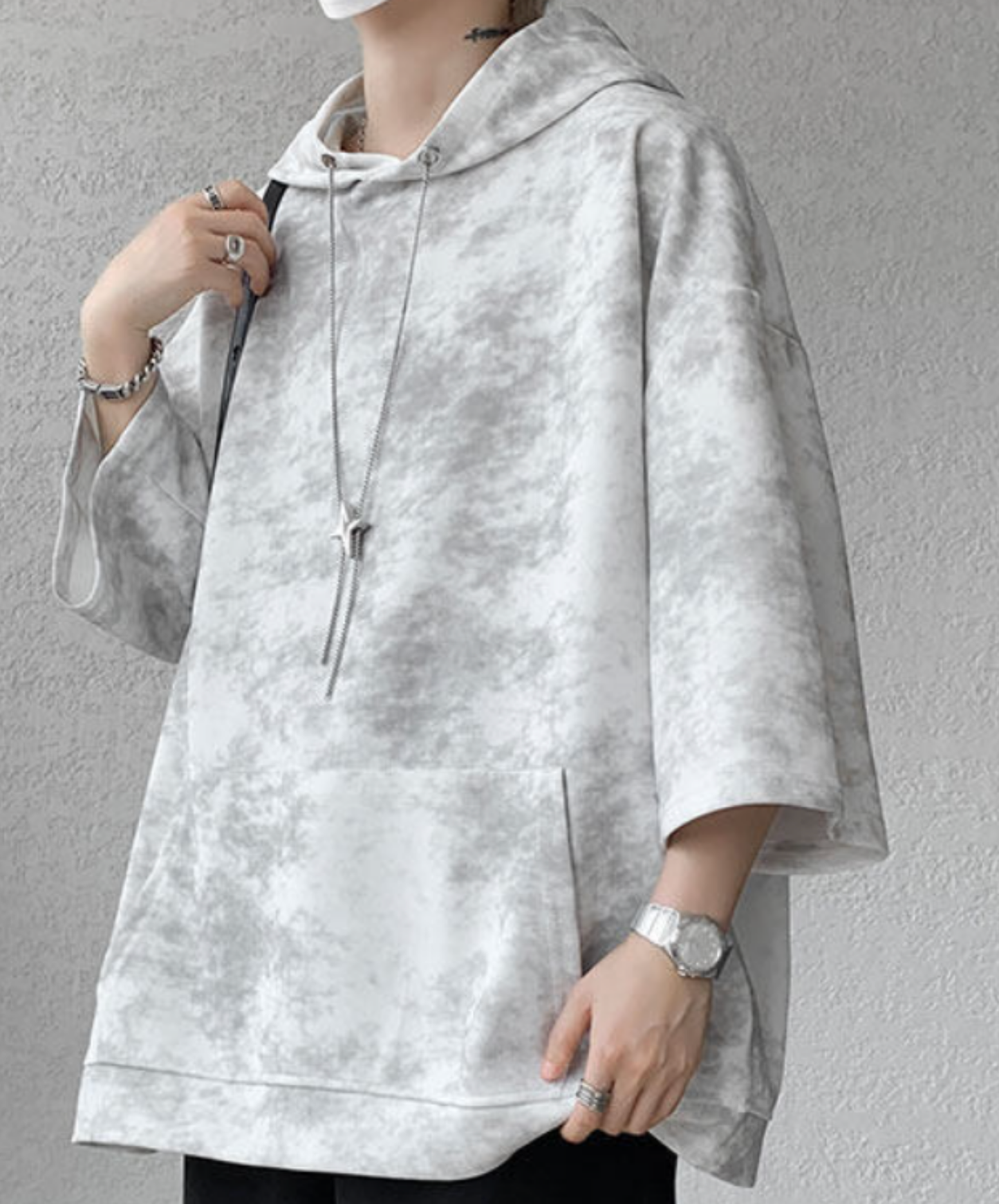 star motif neck strap hoodie EN2845