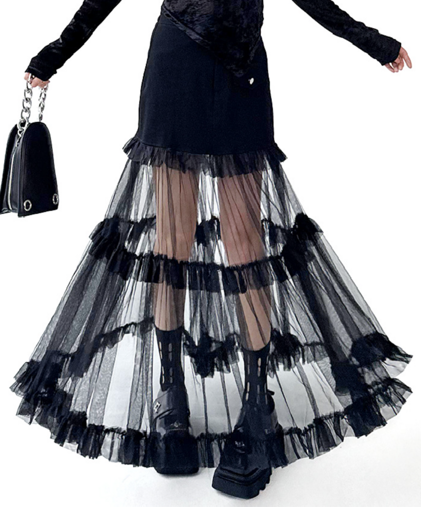 tulle tiered frills skirt EN2306