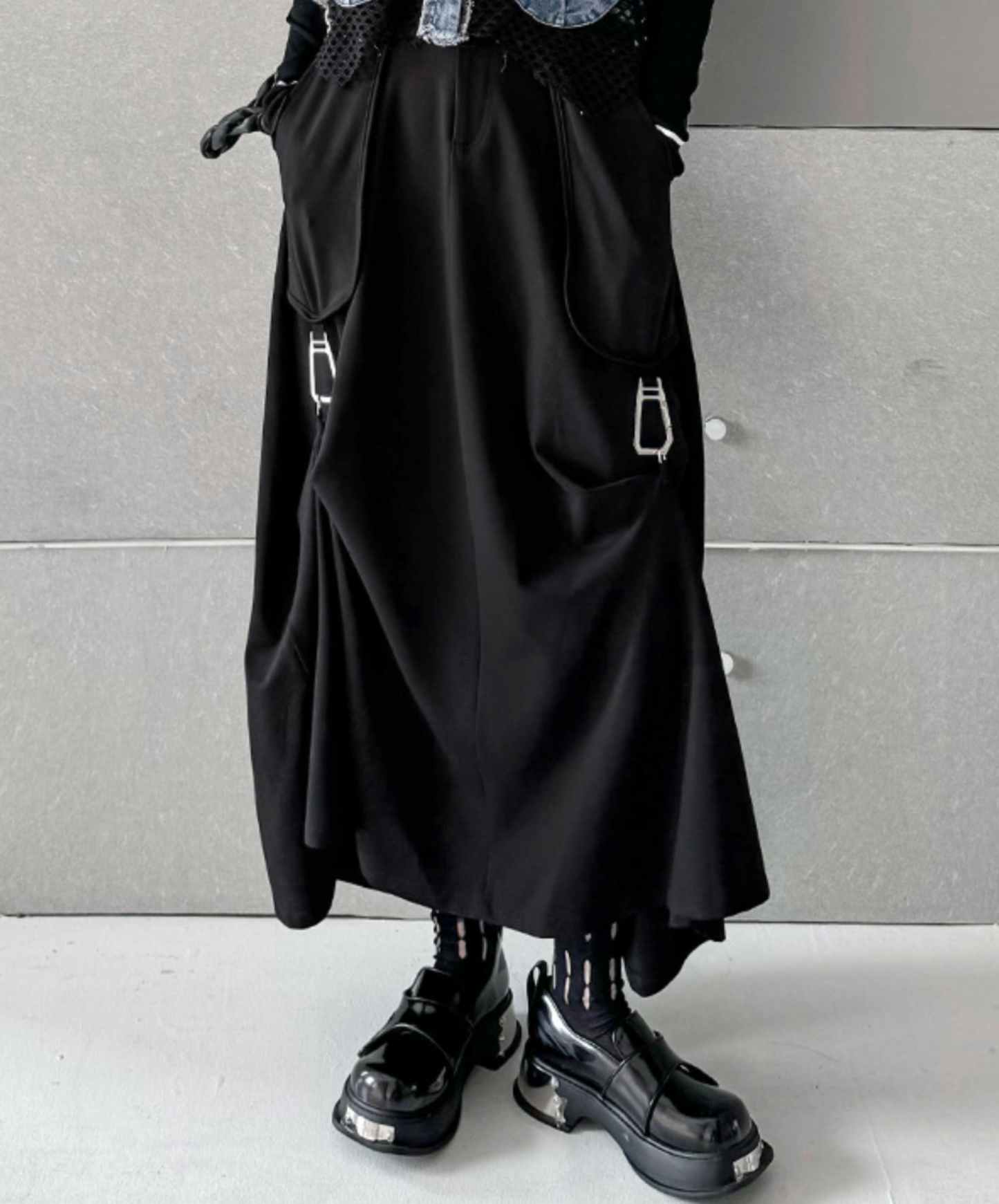 big pocket with buckle long skirt EN1637