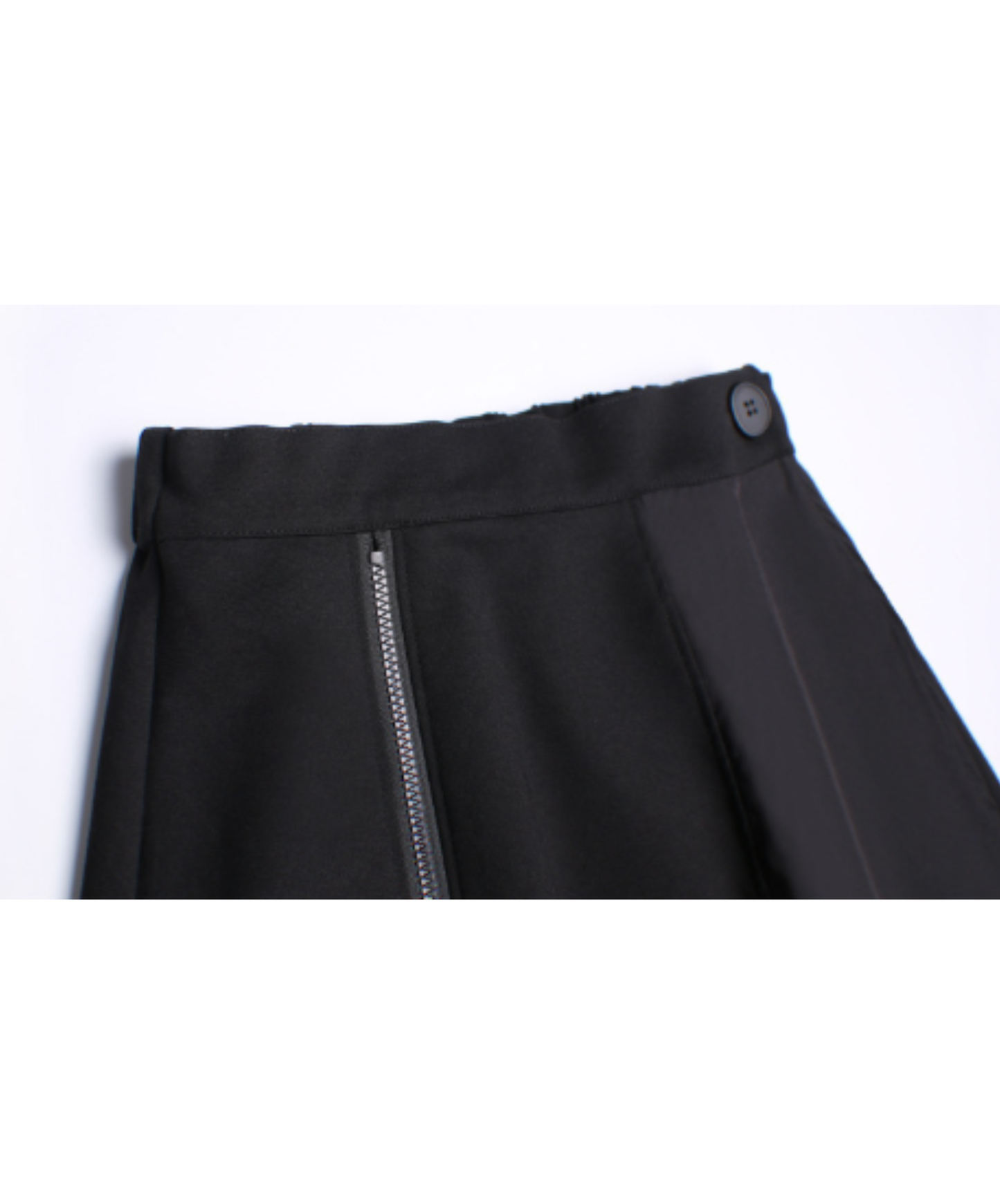dark asymmetrical layered-look zip-line skirt EN3169