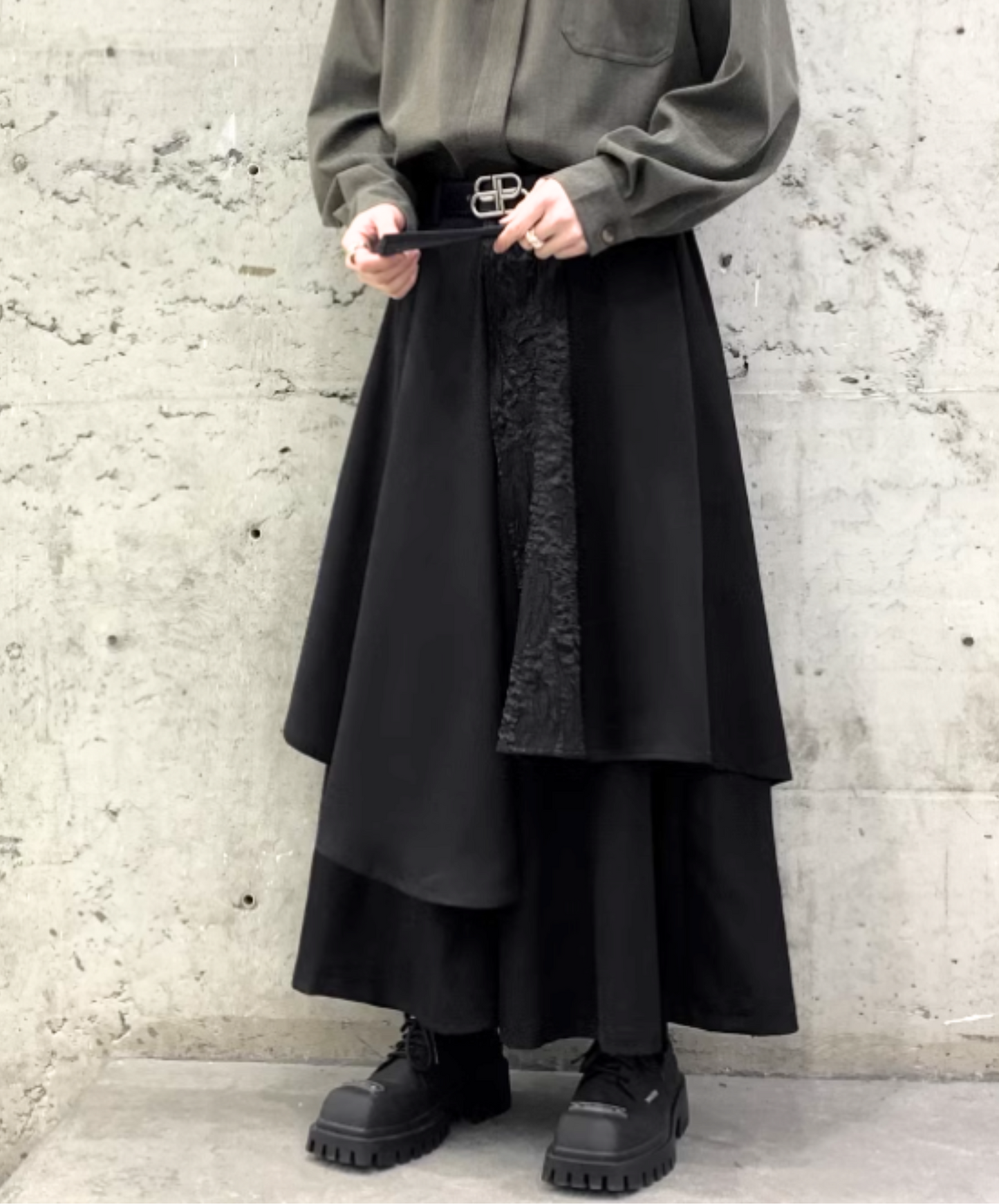 【style55】dark mode outfit set EN1852（shirt + pants set）