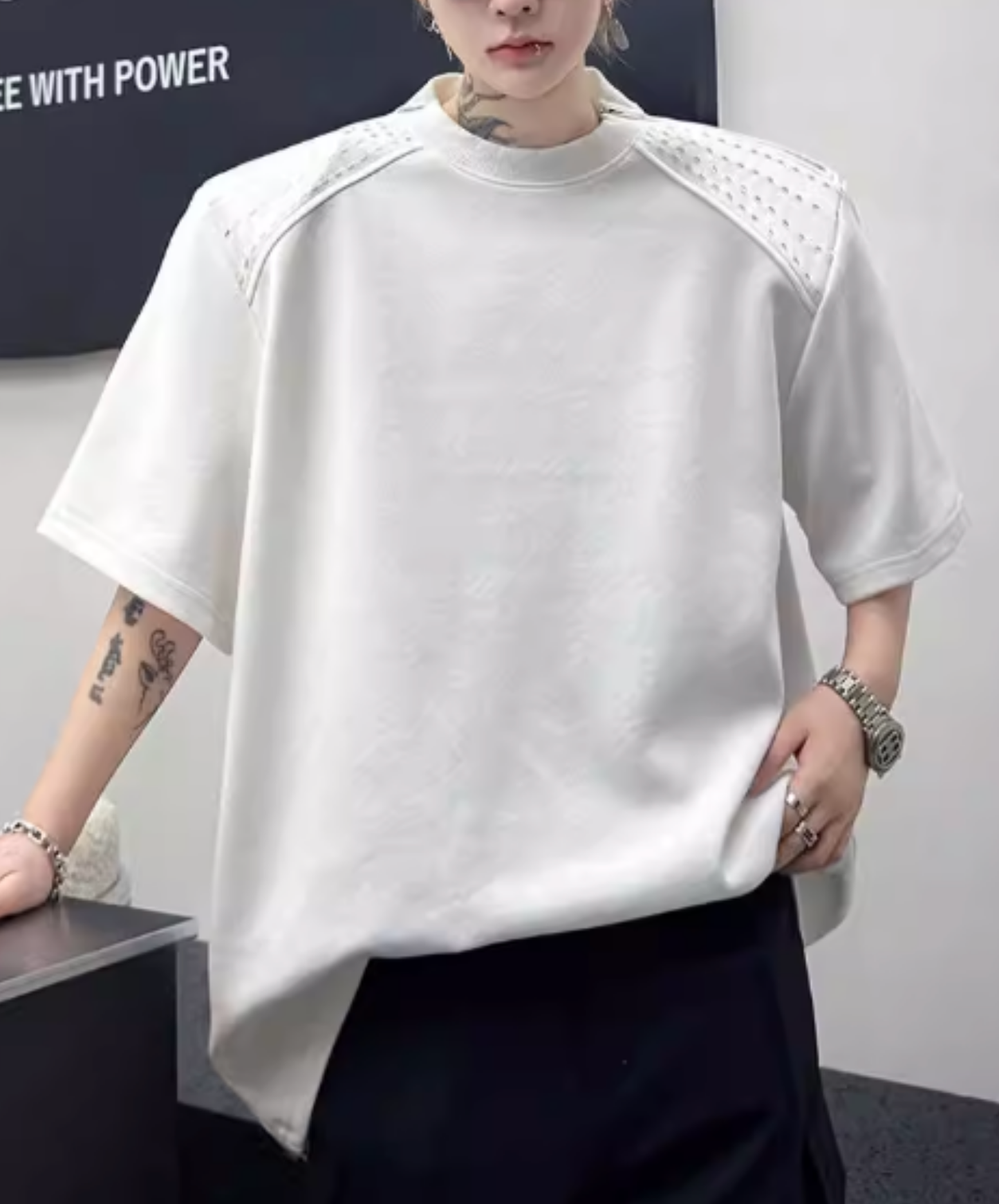 zippered sleeves t-shirt EN2825