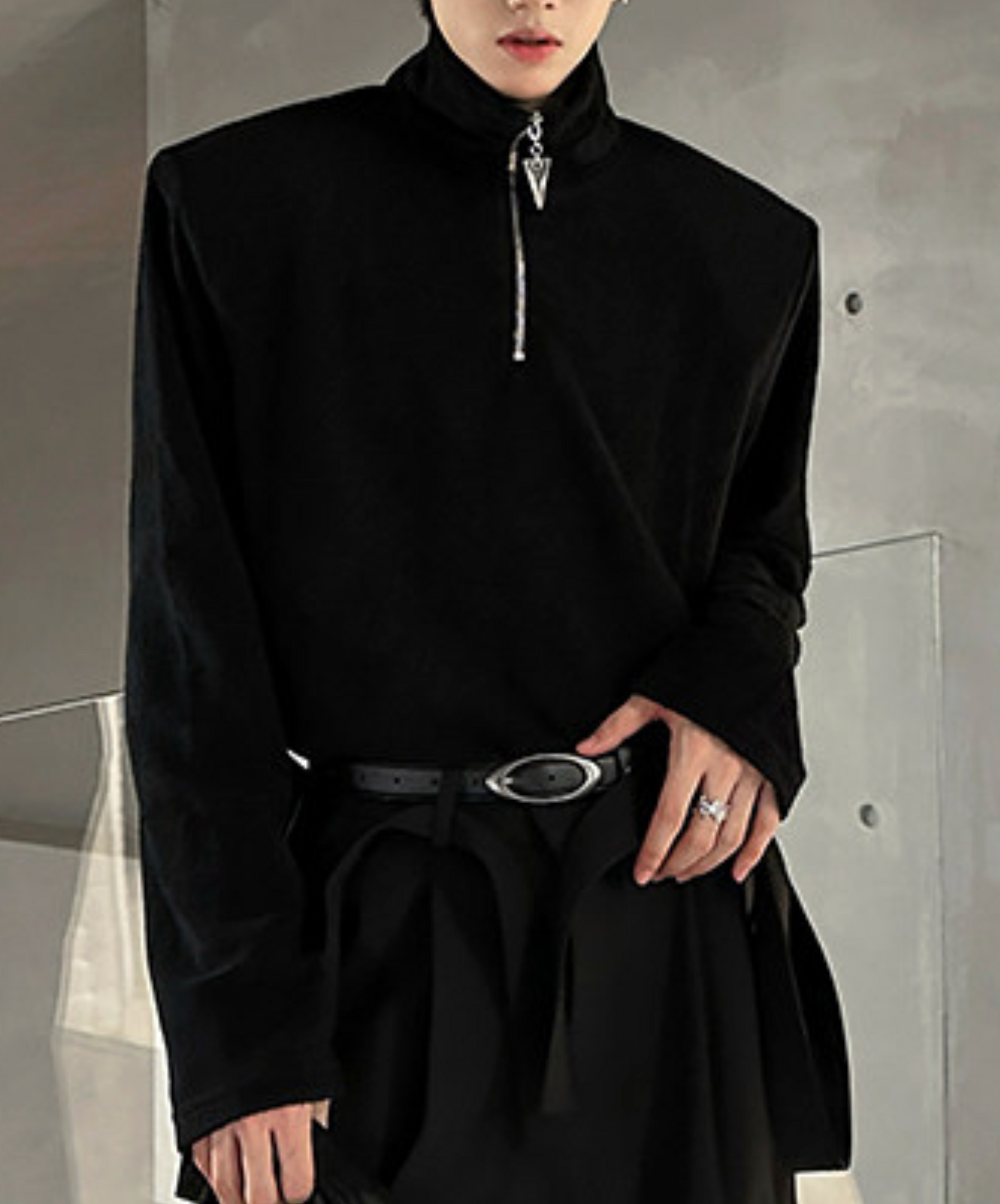 dark half-zip neck sweatshirts EN2637