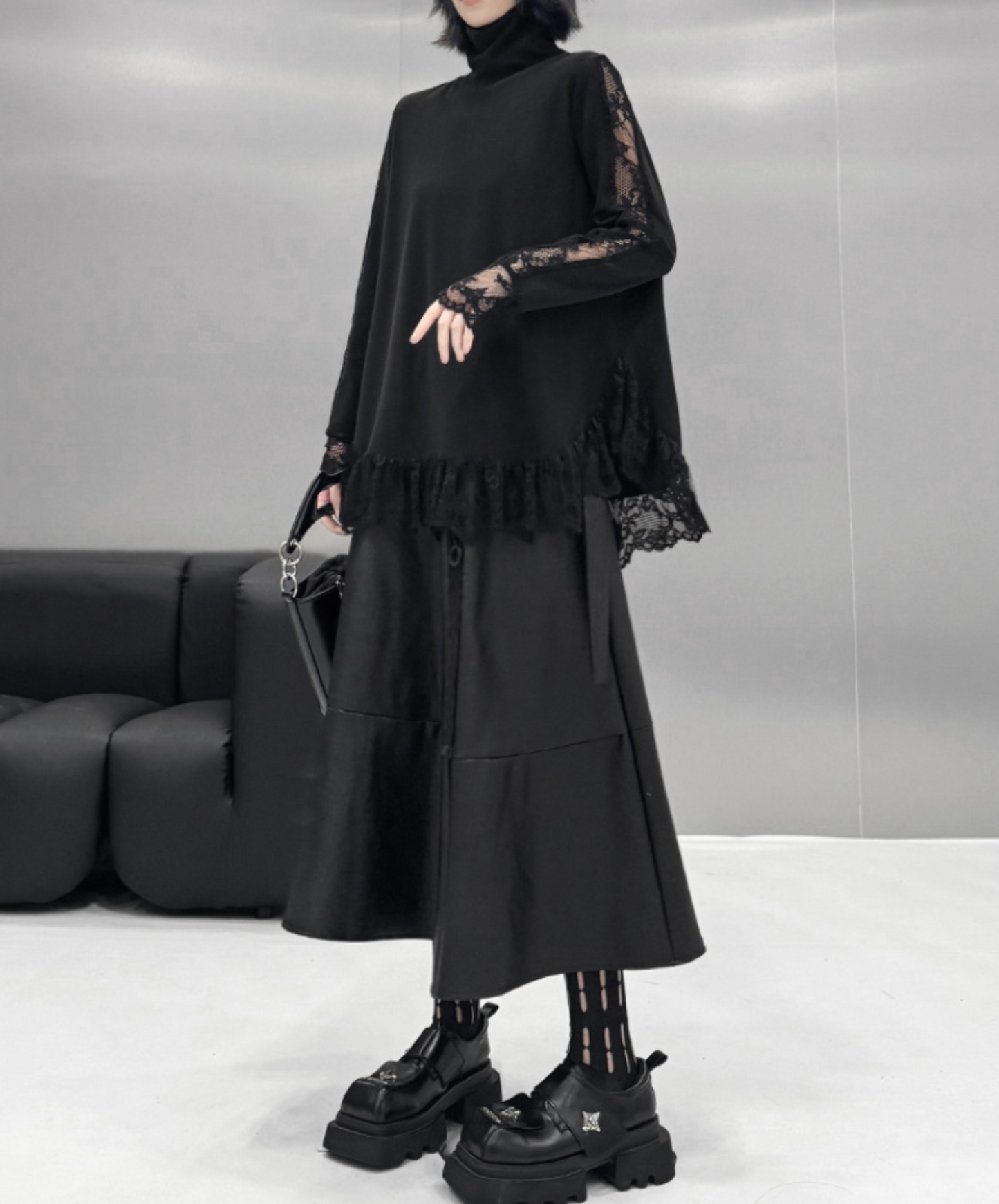 lace line frills t-shirt EN2446