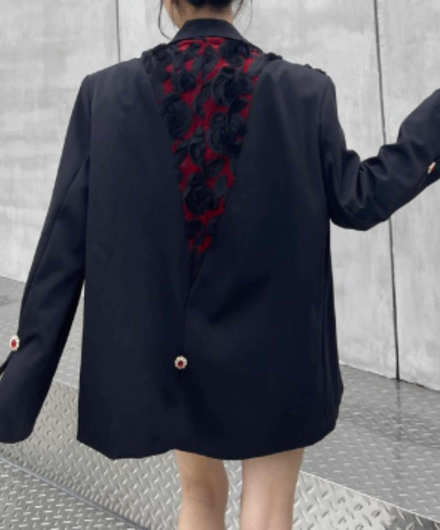 elegant rose motif jacket EN3092