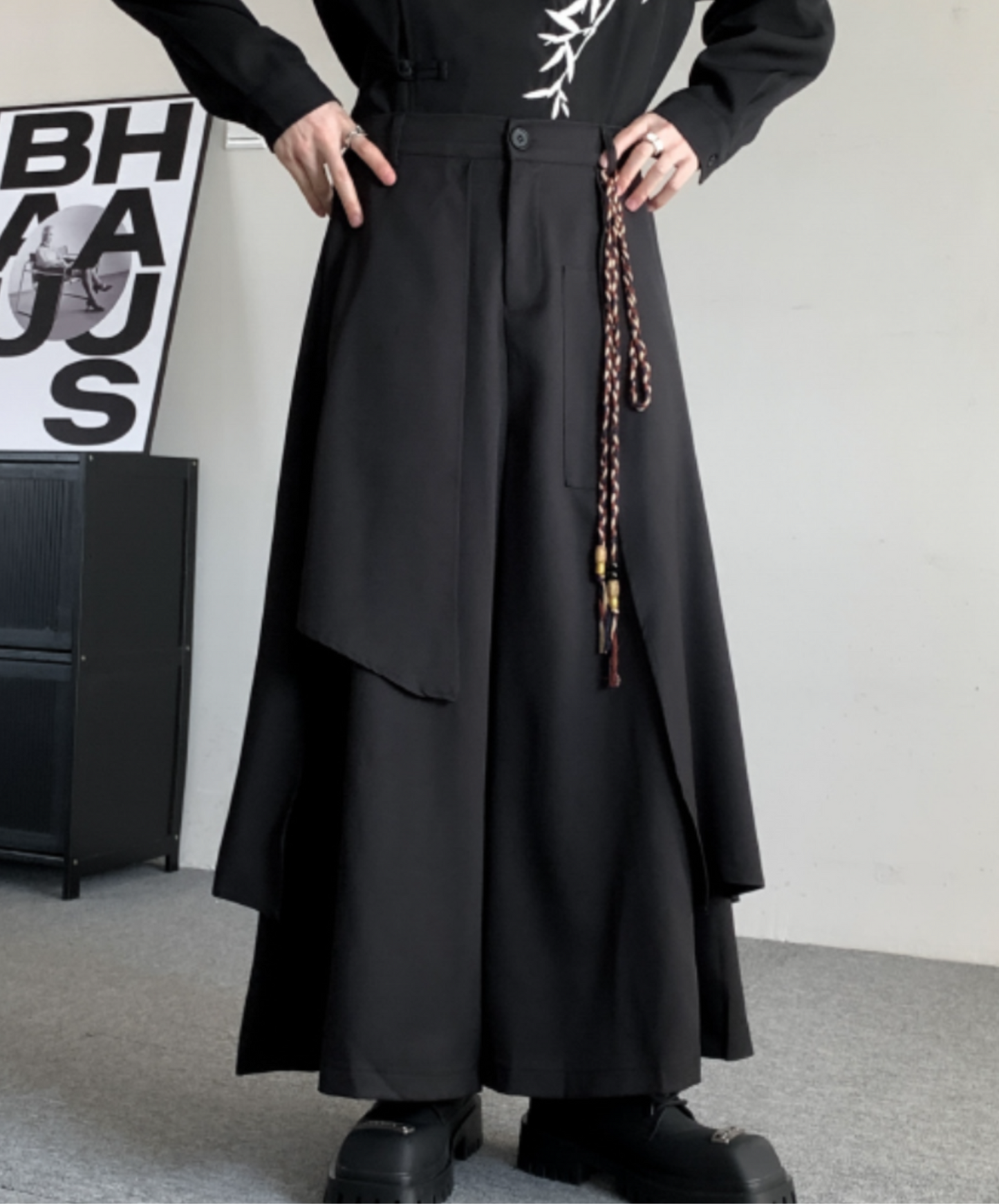 【style57】dark mode outfit set EN1854（jacket + sweater + pants set）