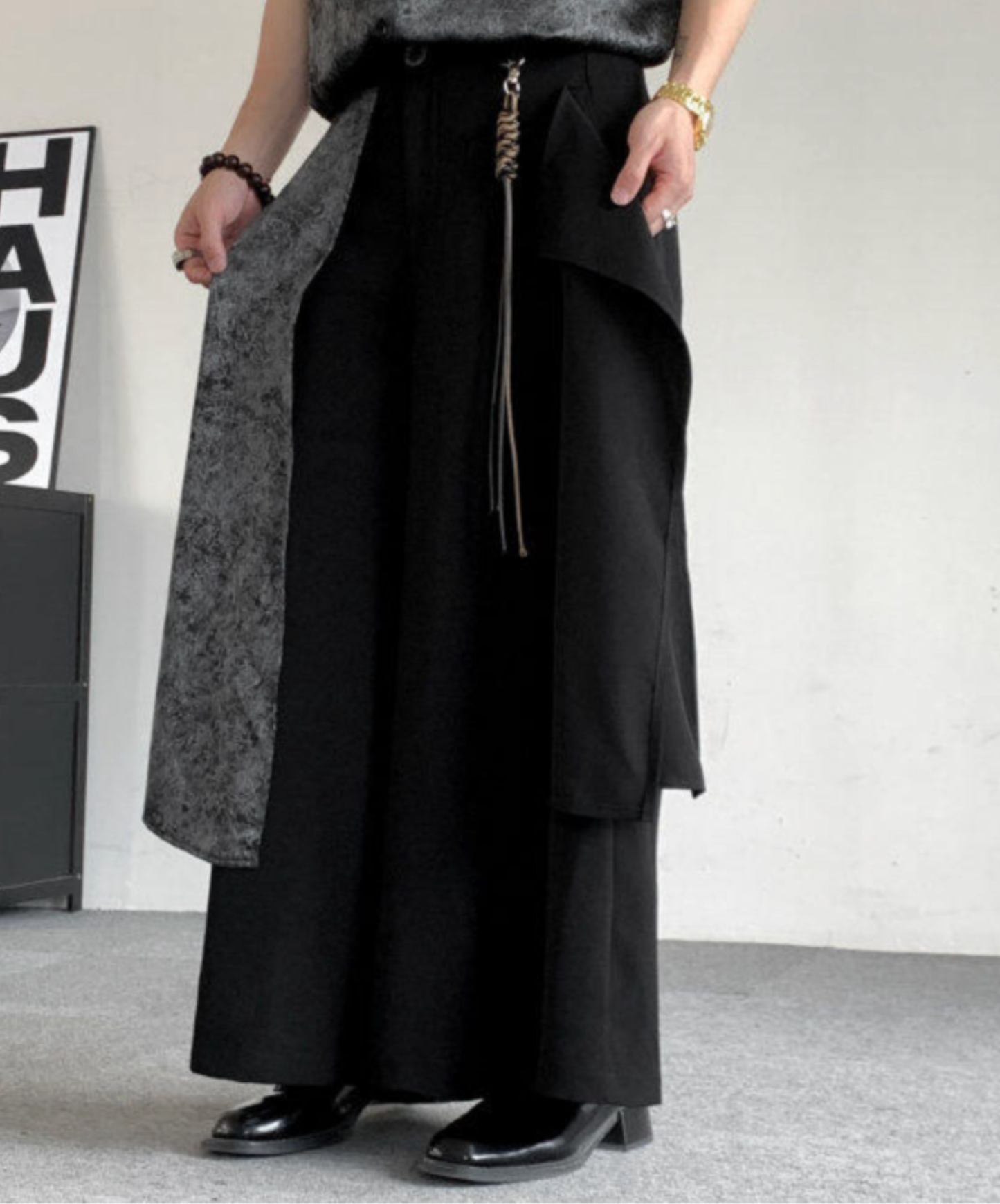 【style95】dark mode outfit set EN2869（jacket + shirt + pants set）