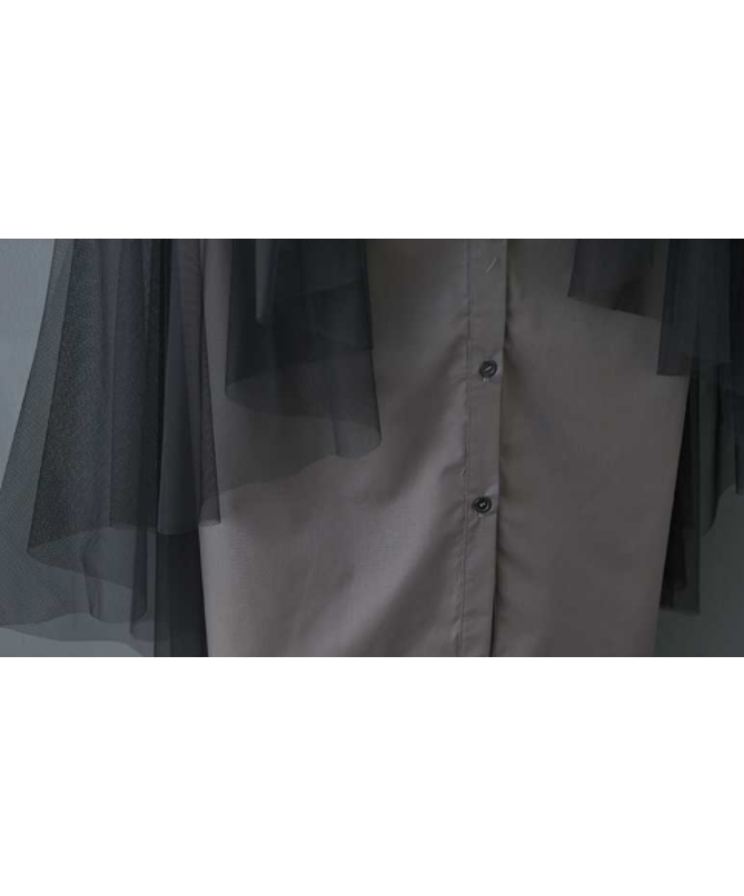 dark mesh patchwork long shirt EN3054