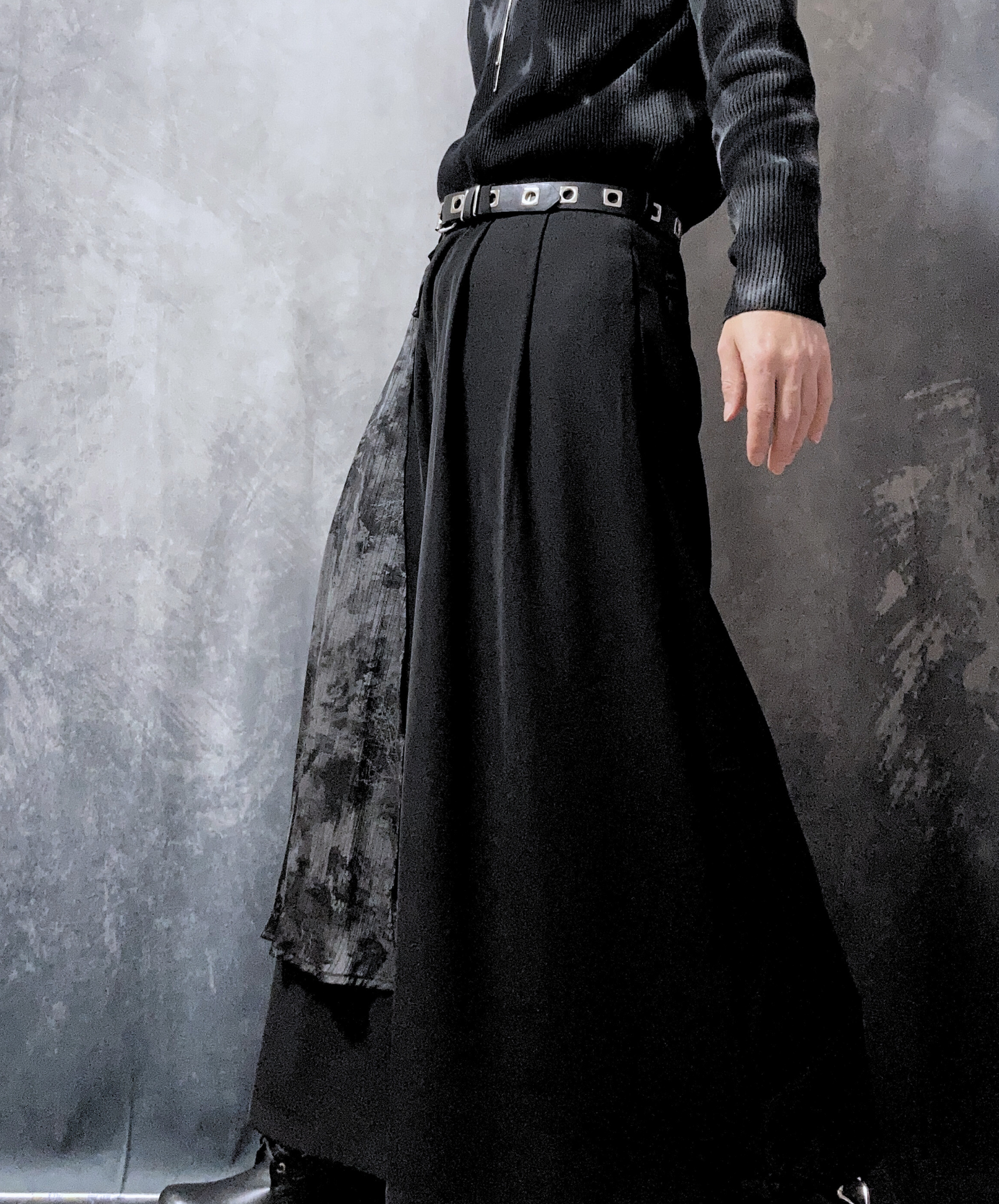 【style70】dark mode outfit set EN1909（jacket + sweater + pants set）