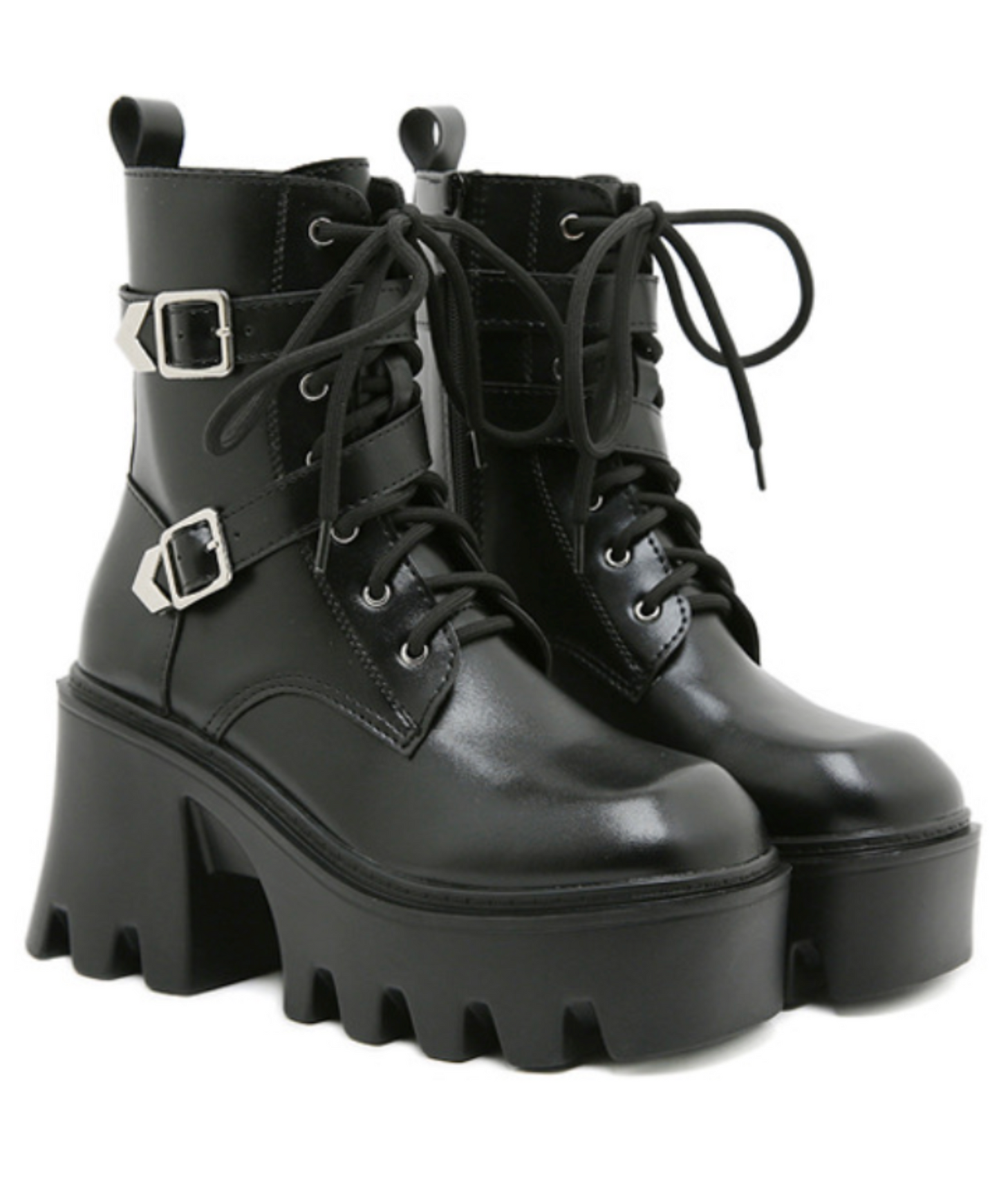 wave-shaped sole double belt boots EN2610