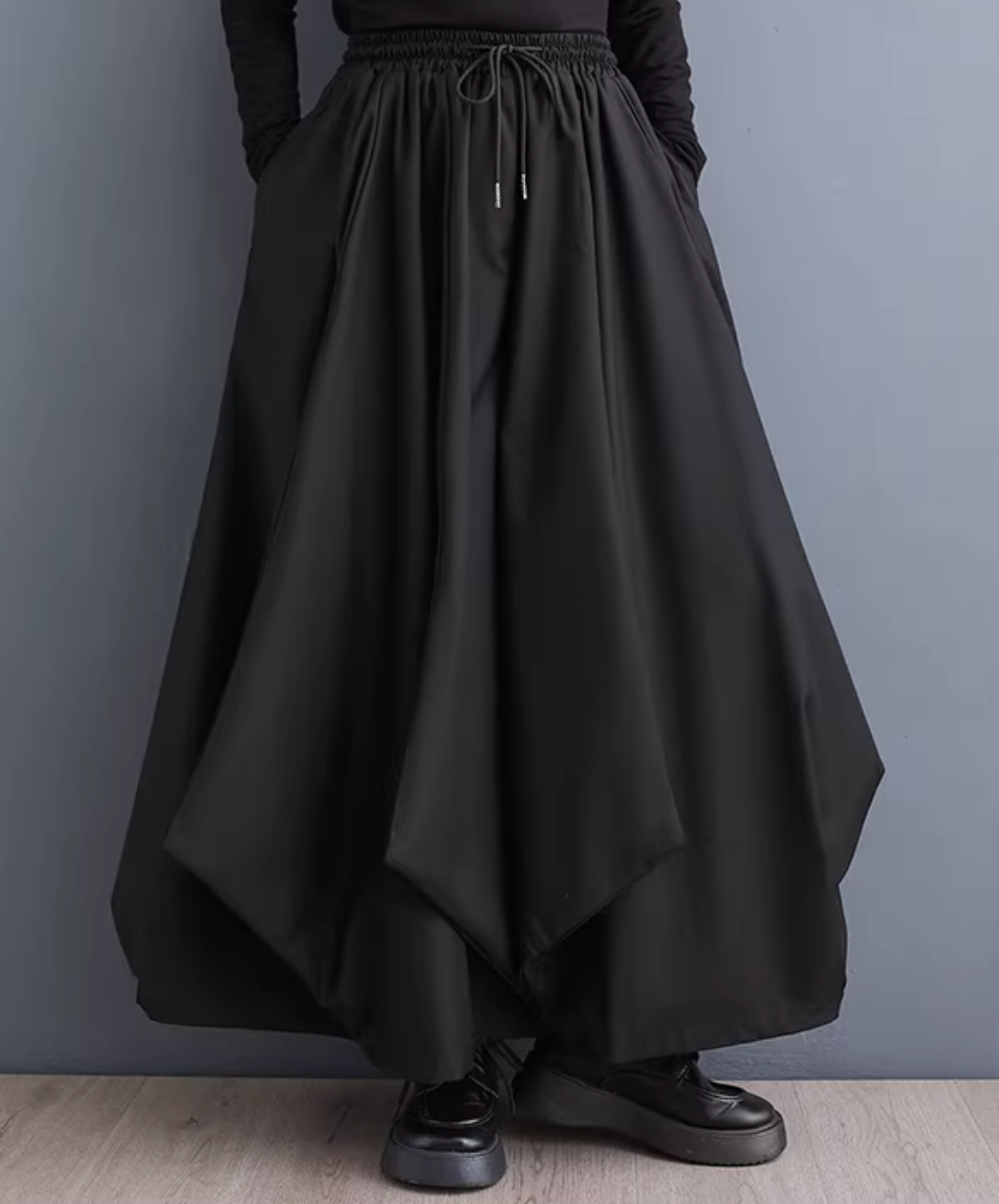 dark lantern drape wide pants EN2834