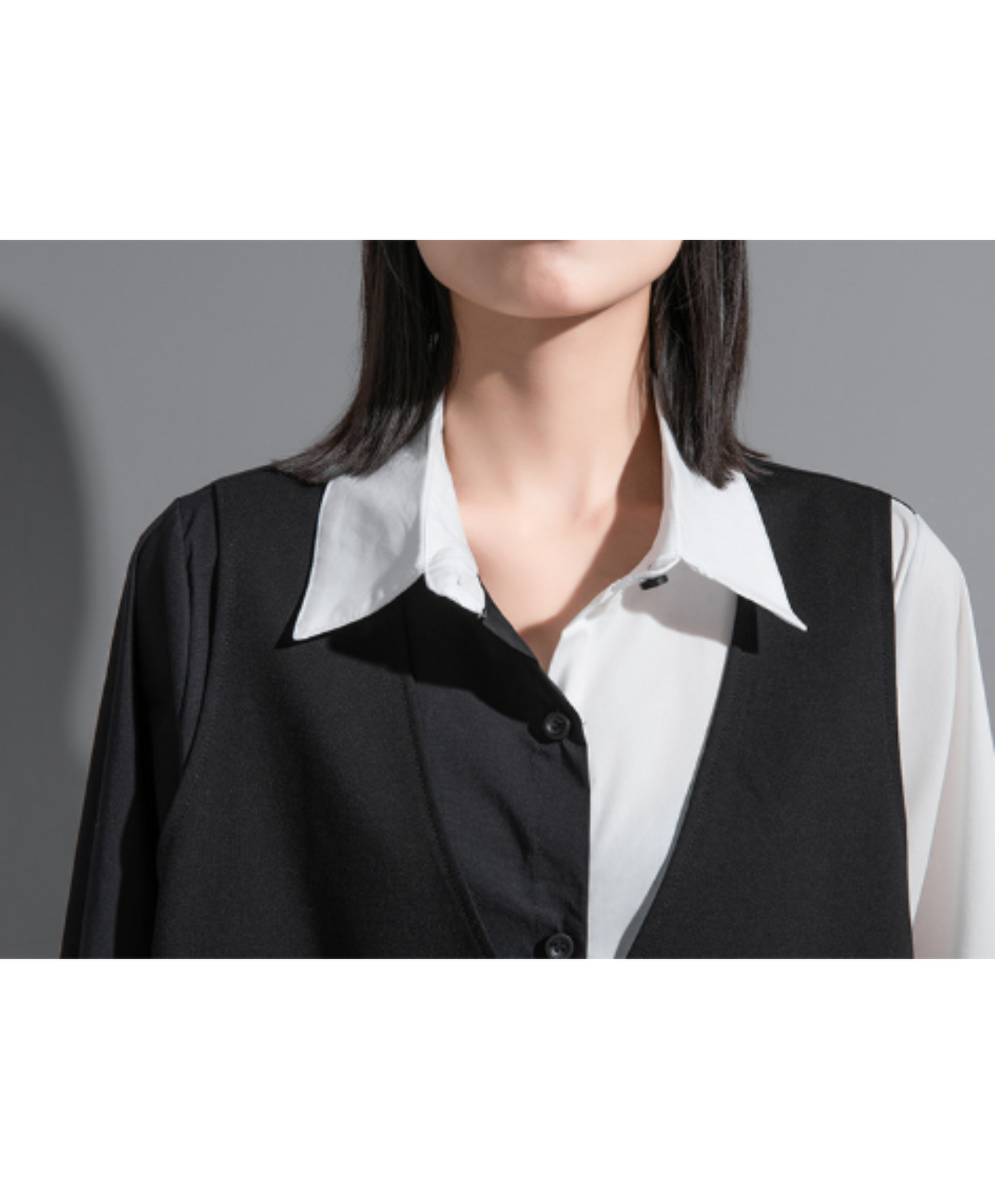 Includes a faux-layered vest shirt EN3118