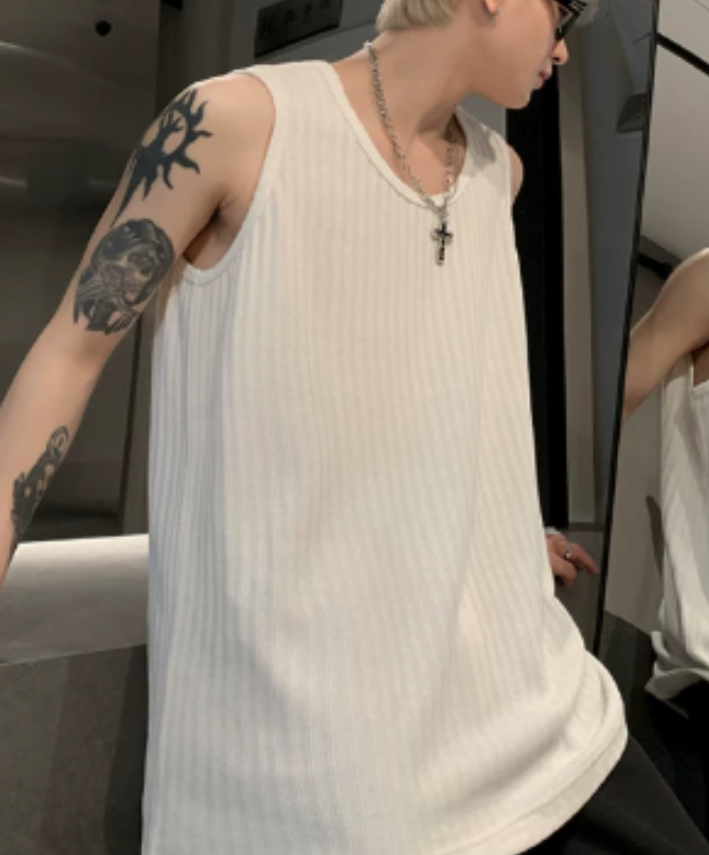 simple rib tank top EN2936