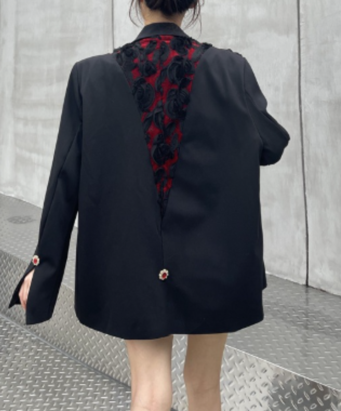 elegant rose motif jacket EN3092