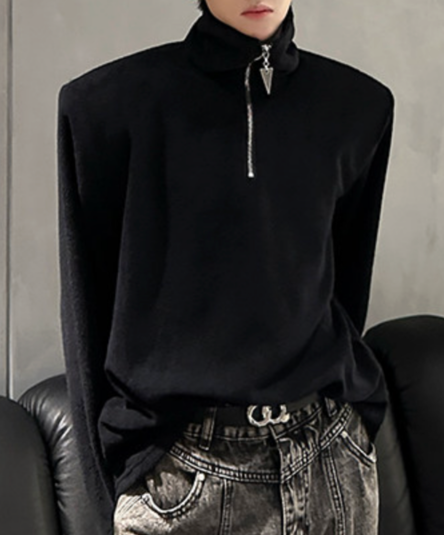 dark half-zip neck sweatshirts EN2637