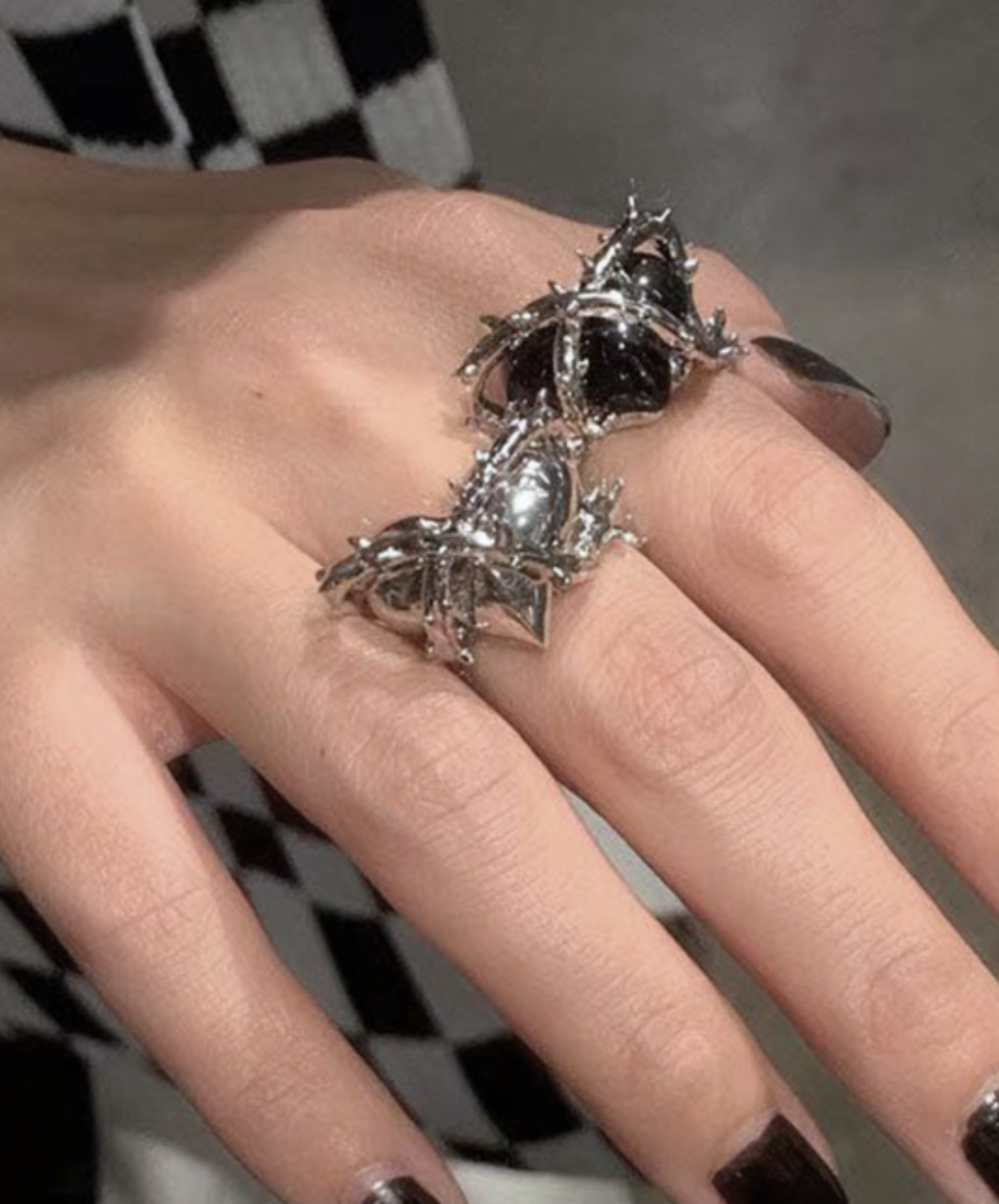 【style88】dark mode outfit set EN2679（shirt + pants + boots + ring set）