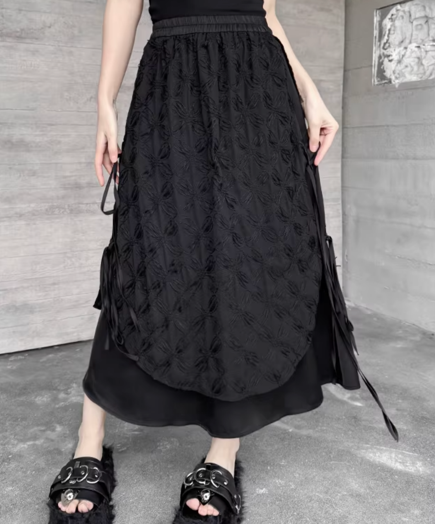 dark fake two-piece irregular style skirt EN2807