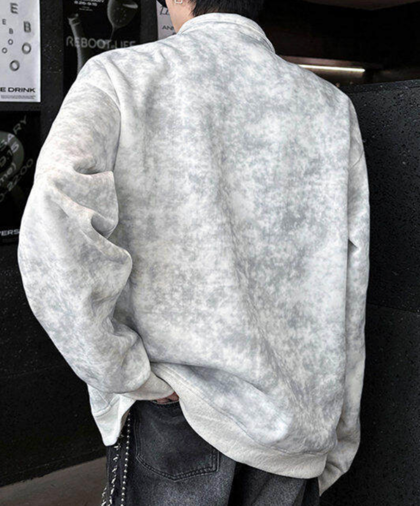 retro tie-dye half zip sweatshirt EN2653