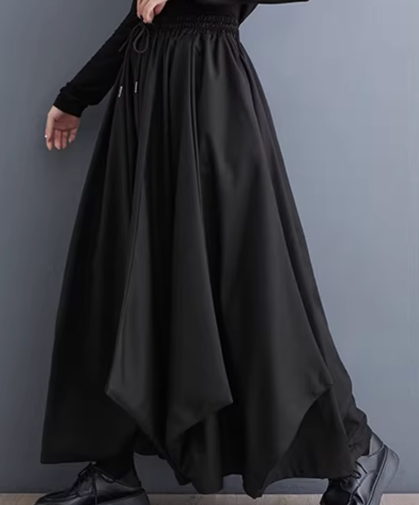 dark lantern drape wide pants EN2834