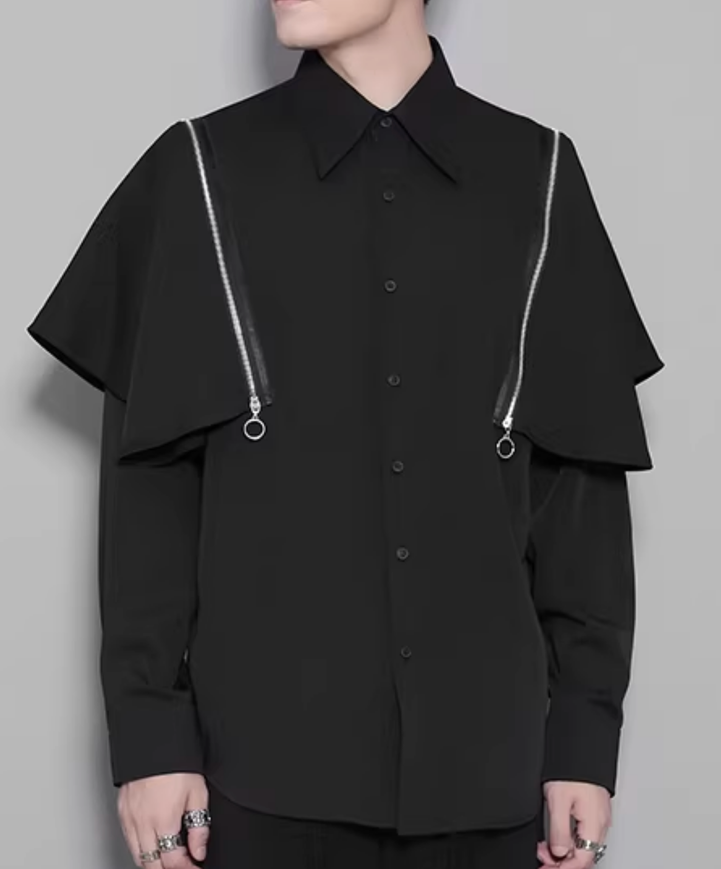 dark detachable zippered two-piece shirt EN2830