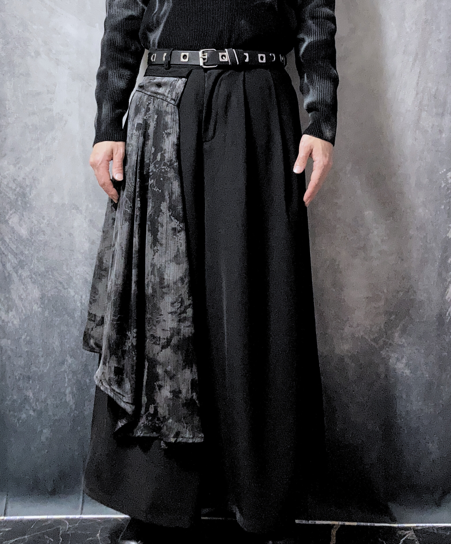 【style70】dark mode outfit set EN1909（jacket + sweater + pants set）