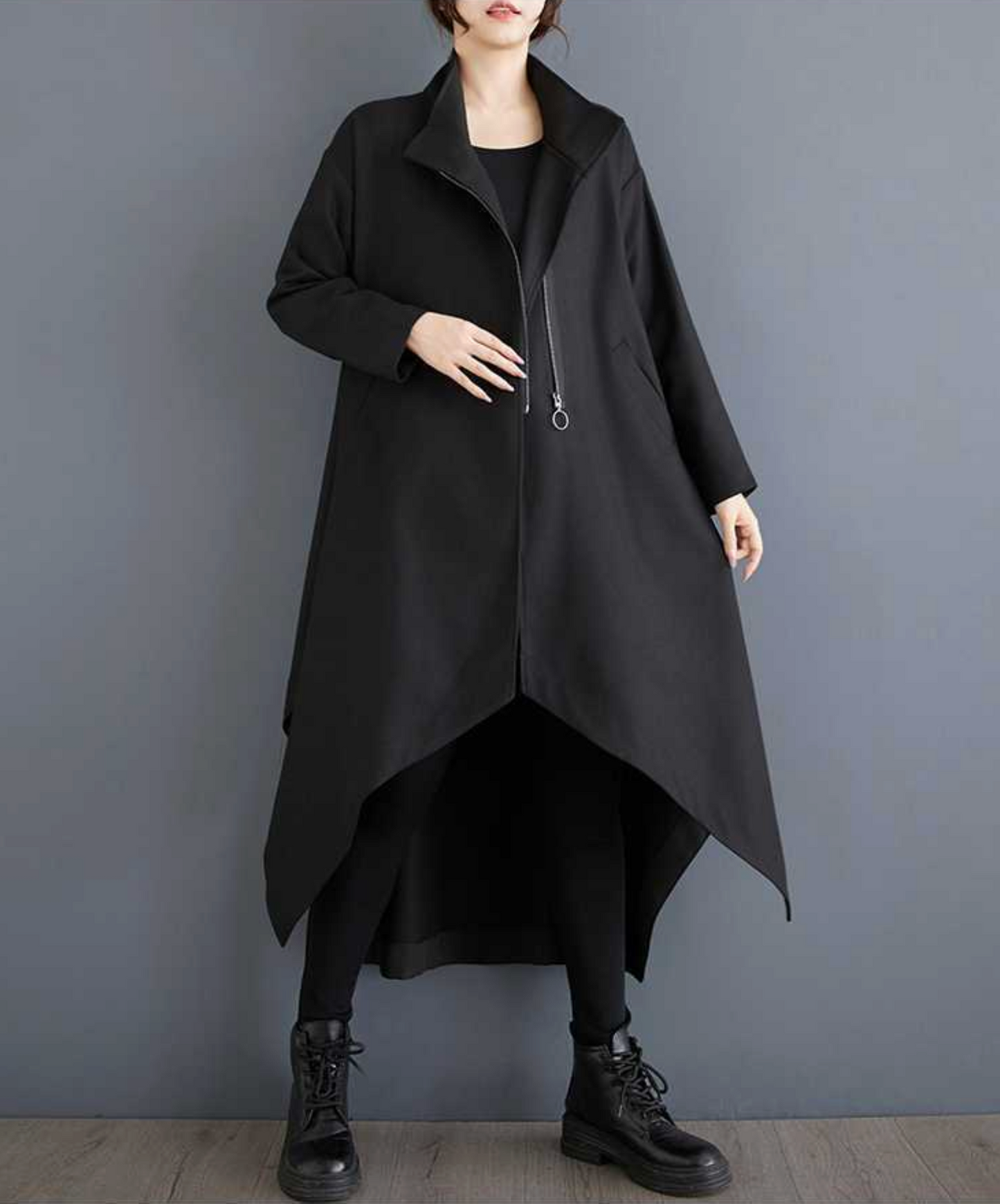 stand collar a-line coat EN2444
