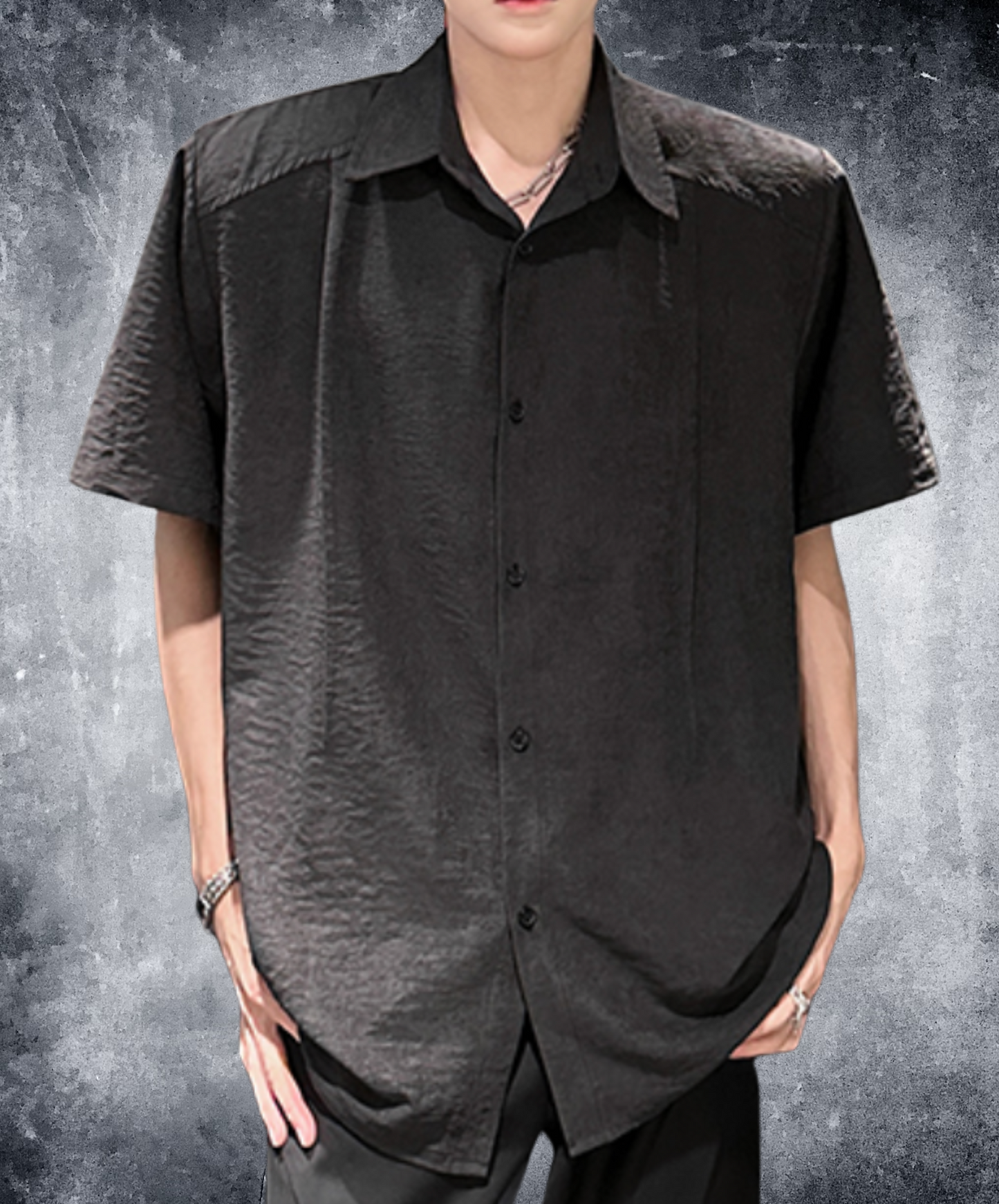 dark tucked drape lightweight shirt EN2089