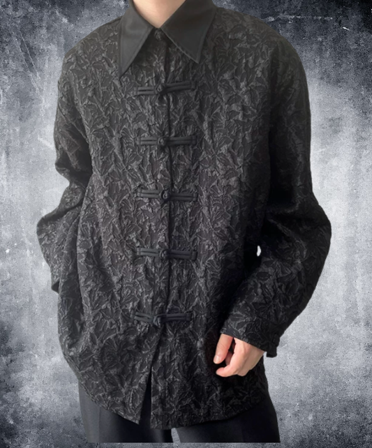 3d embroidered jacquard collar shirt EN2892