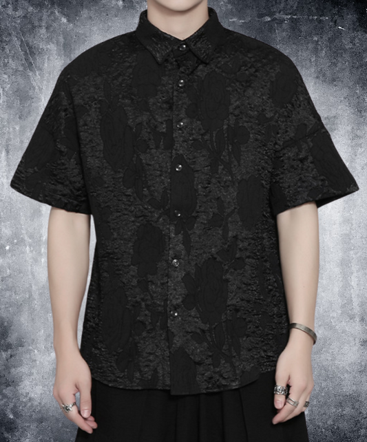 korean style flower design jacquard shirt EN2199