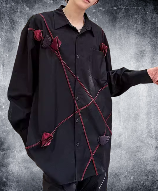 3d rose pattern shirt EN2794