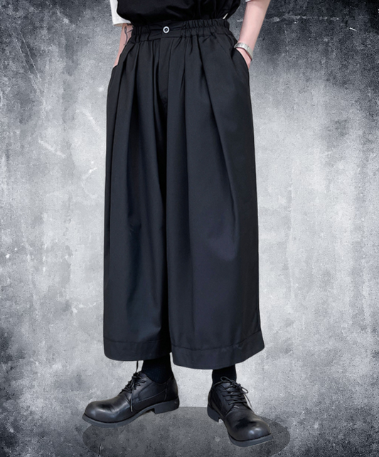 dark simple casual wide pants EN2153