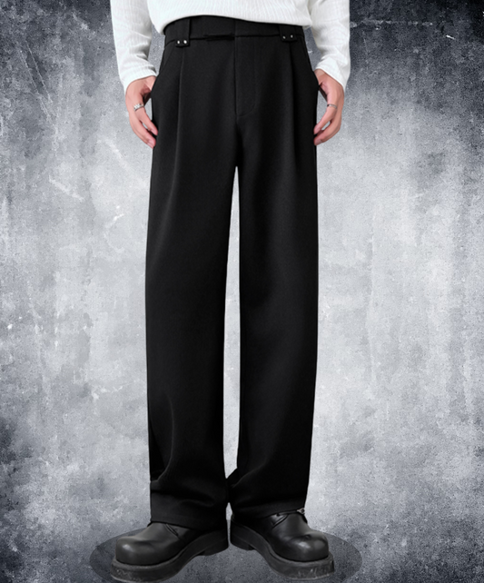 dark wool blend stripes pants EN2546