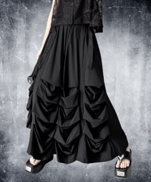 dark voluminous drape skirt EN3019