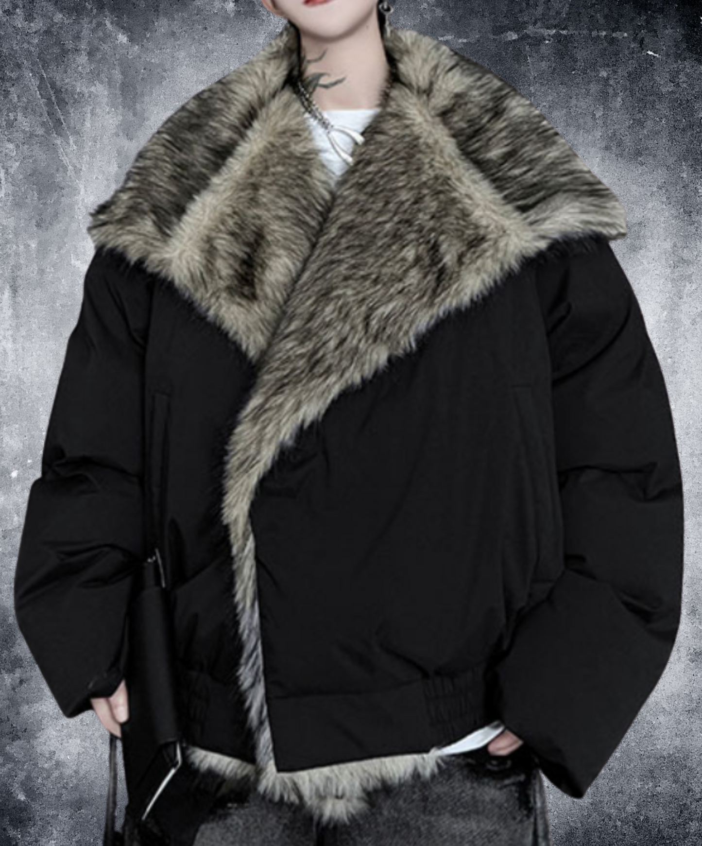 padded mink look jacket EN2594