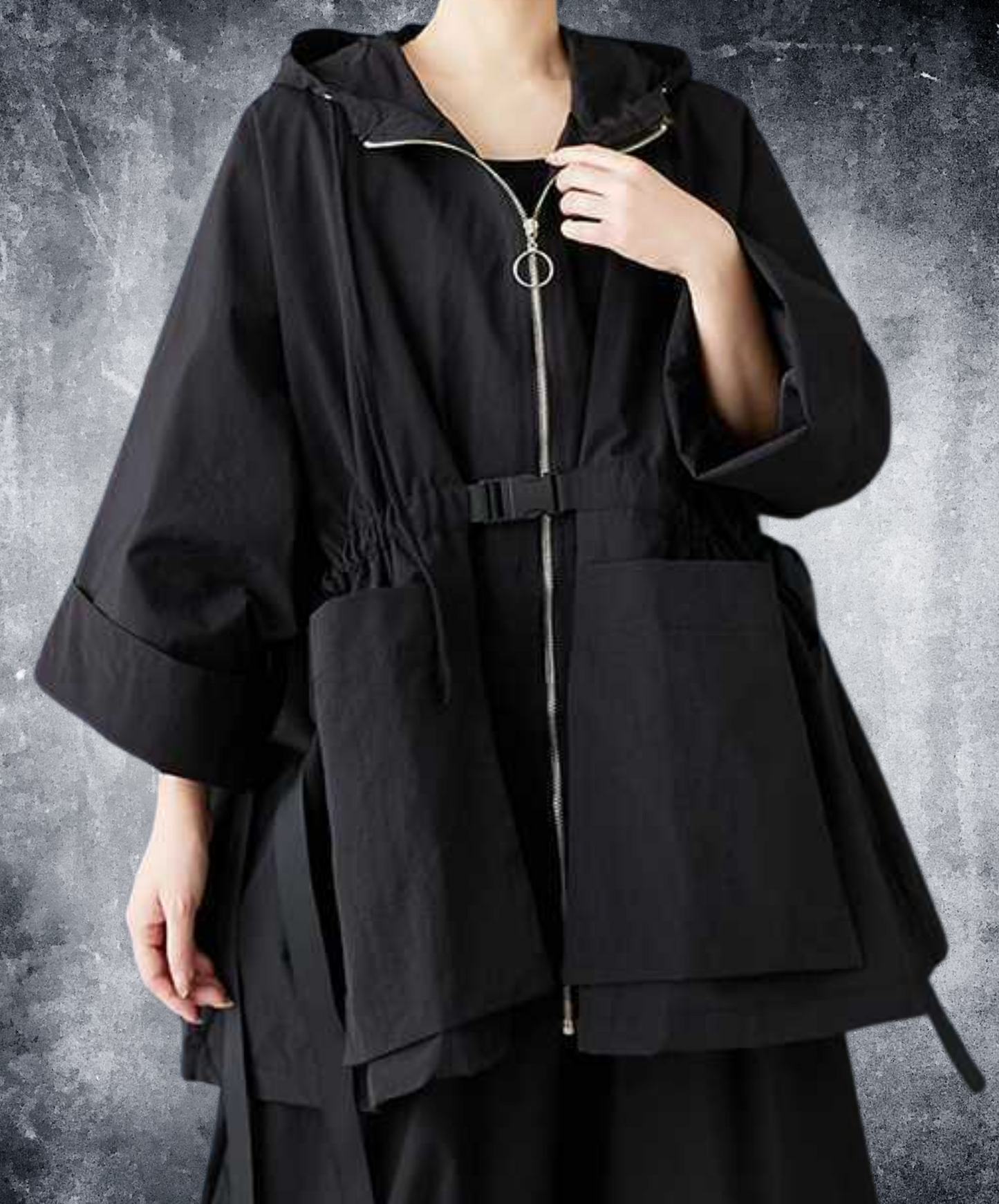 dark oversized waistband hoodie EN2451