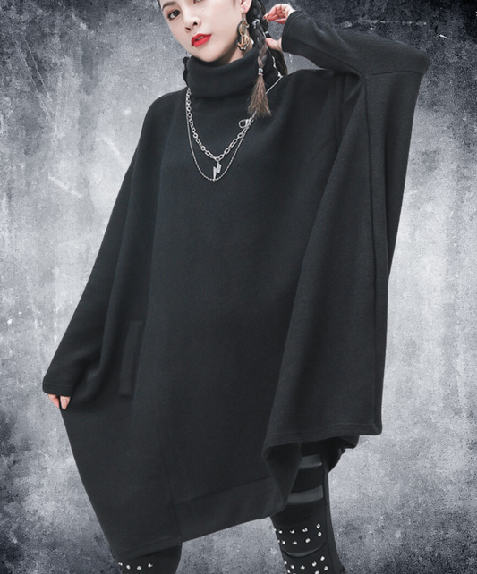 wide silhouette high neck square sweatshirts EN1635