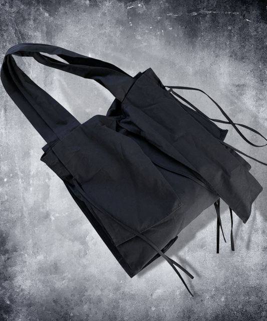 dark black ribbon shoulder bag EN1537