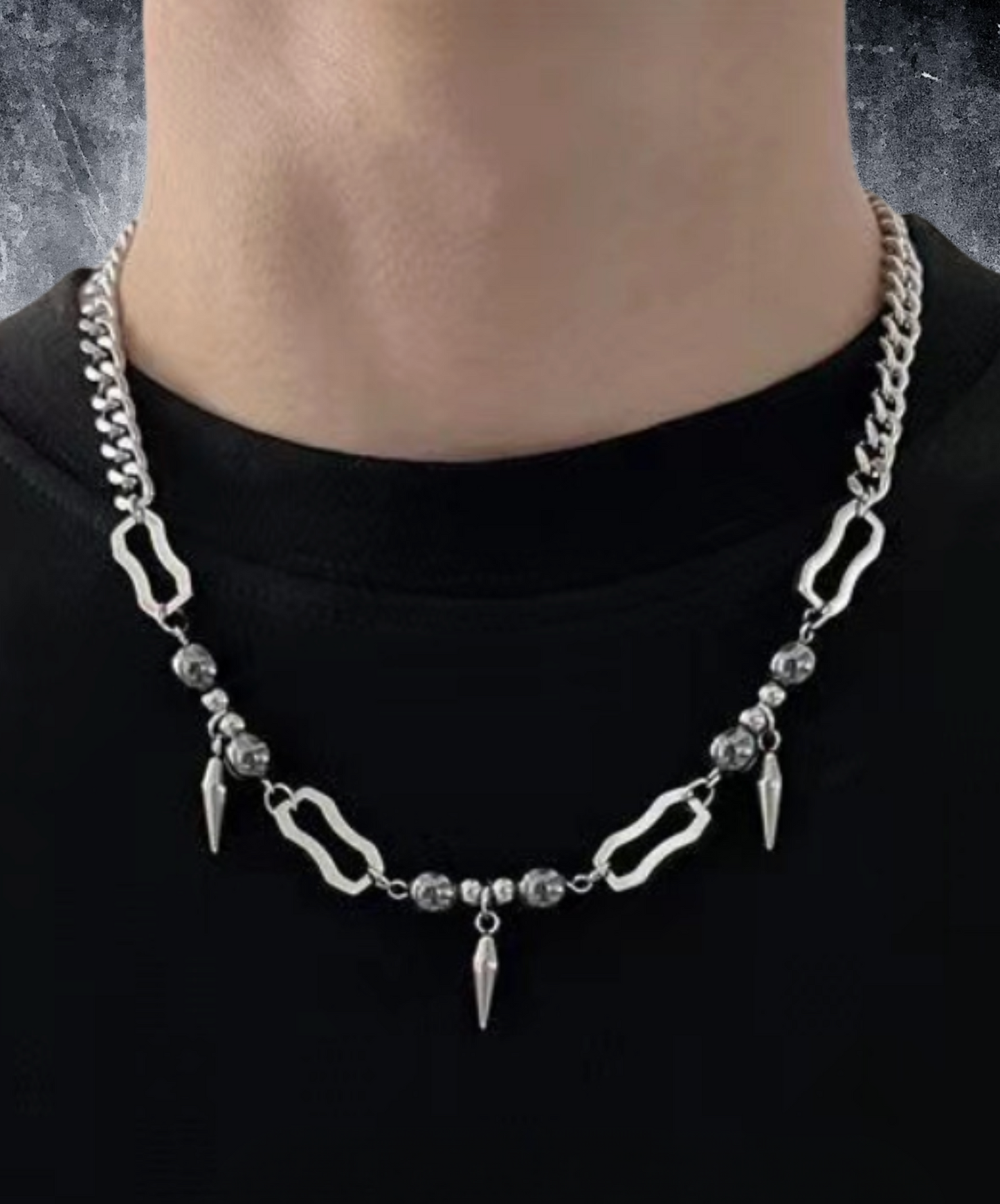 punk style with rivets necklace EN2597