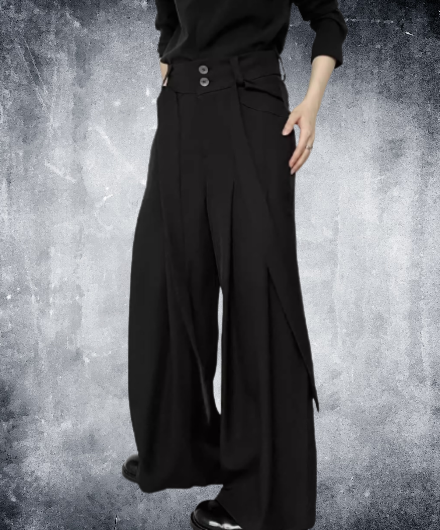 belt design straight casual slacks pants EN2964