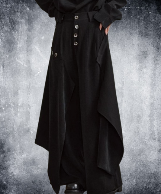 dark layered wide pants EN1866