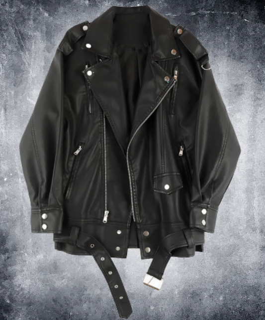 belt-detail oversized silhouette jacket EN3226