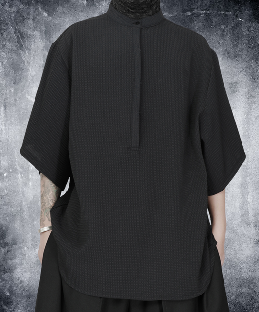 retro stand collar loose casual shirt EN2145